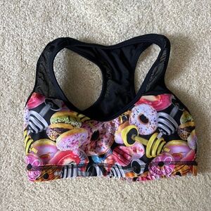 Donut and barbells sports bra S